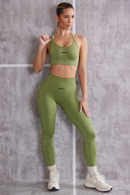 Legging sem costura de cintura alta em preto azeviche